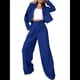 thumbnail image 2 of Conjuntos de 2 Piezas para Mujer: Blazer Elegante, Chaqueta, Pantalón Recto de Cintura Alta, Conjunto Informal de Negocios. Azul M, 2 of 10