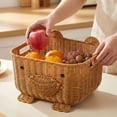 thumbnail image 4 of Kitchen Countertop and Dining Table 12.99in Wicker Storage Basket Rattan Fruit Basket for Farmhouse Organization Housewarming and Everyday Use, 4 of 6