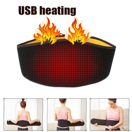 Waist Heating Belt Pad,Ymiko Heat Therapy Wrap for Lumbar Spine Arthritis, Strains, Sprains, Stiffness, Lower Back Pain Relief, Belly Warmer Band for Abdominal Menstrual Cramps, Fits Men and