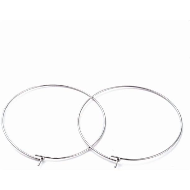 100 piezas de aros de acero inoxidable con dijes para copas de vino, pendientes abiertos, aros encantadores