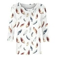 thumbnail image 5 of cocolona Womens Plus Size Tops Crew Neck 3/4 Sleeve T-shirts Fashion Casual Loose Floral Print Blouses Pullover Tops, 5 of 5