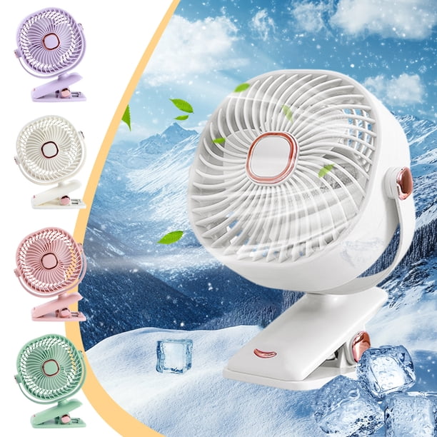 Ventilador Recargable con Clip, Miniventilador Portátil de 3 Velocidades, Silencioso, Ideal para Acampar Al Aire Libre, Oficina En Casa, Viajes y Diseño Elegante.
