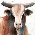 thumbnail image 2 of Brown, Victoria 15x15 White Modern Wood Framed Museum Art Print Titled - Splashed Blue Bull, 2 of 4