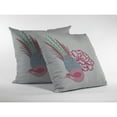 thumbnail image 3 of Amrita Sen Hiding Peacock Broadcloth Indoor Outdoor Zippered Pillow Pink on White, 3 of 4