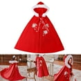 thumbnail image 6 of Women Cape Chinese Style Hanfu Cloak Poncho Floral Embroidery Jacket Red, 6 of 6