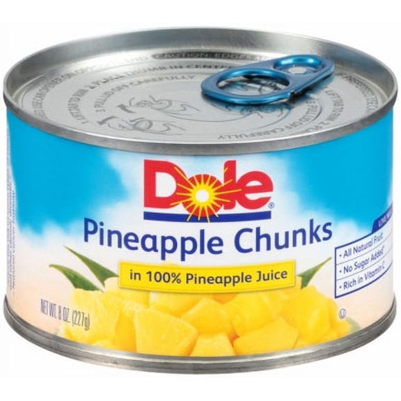 Dole Pineapple Chunks In 100% Pineapple Juice, 8 Oz (Pack Of 12)