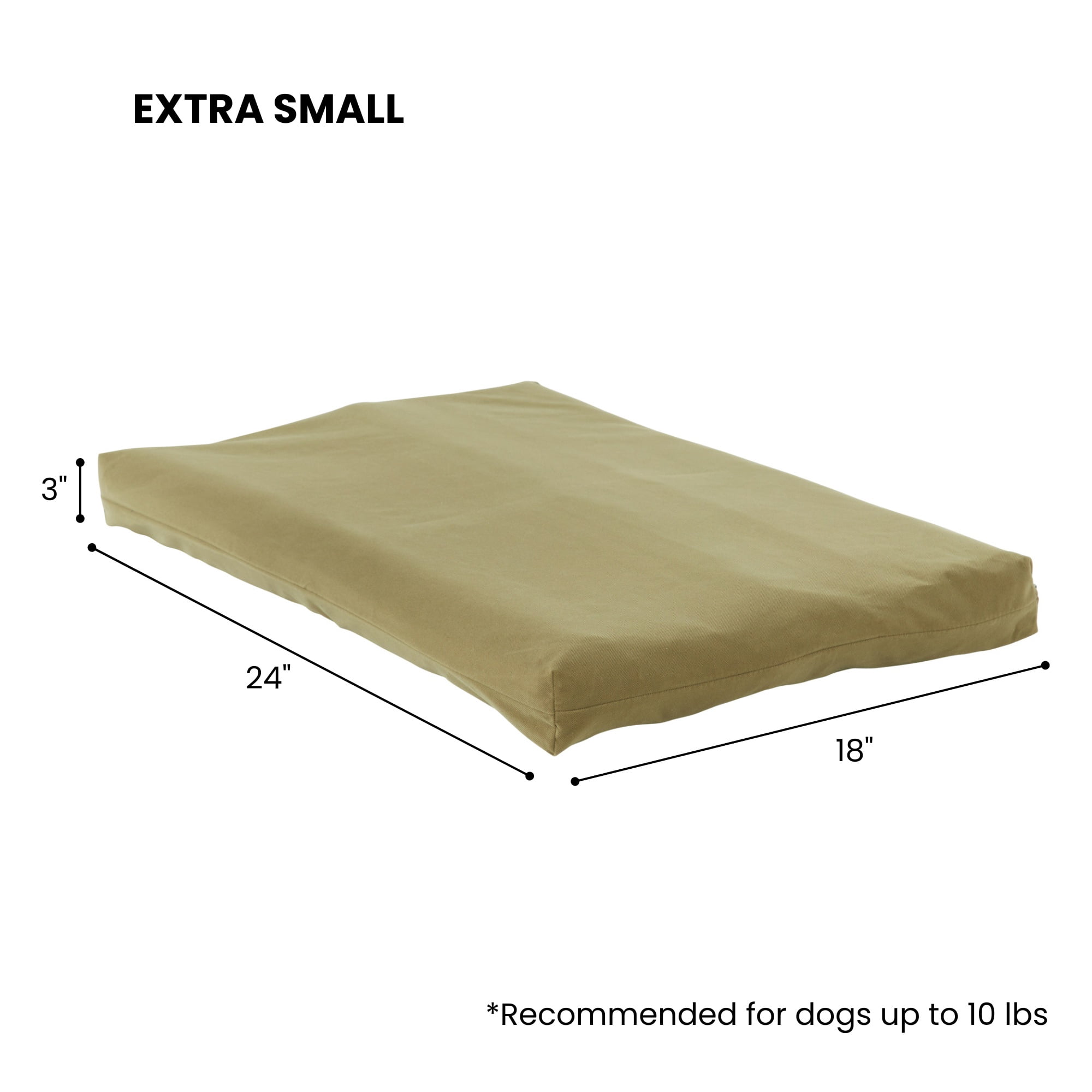 Happy Hounds Cooper Deluxe Reversible Crate Pad, Moss, Extra Small (24" x 18")