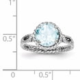 thumbnail image 2 of Beautiful Sterling Silver Rhodium Blue Topaz Twisted Circle Ring, 2 of 2