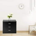 thumbnail image 6 of Youngshion Wooden 3 Drawer Dresser for Bedroom, Small Chests of Drawers Modern Nightstand, Black Dresser Chest with 4 Storage Drawers, Dressers for Nursery, Hallway, Living Room, Closet, 6 of 7