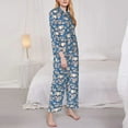 thumbnail image 3 of Honeii white Skull daisy in water print Women's Pajama Sets Long Sleeve Button Down Sleepwear Nightwear Soft Pjs Lounge Sets-X-Large, 3 of 7