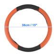 thumbnail image 6 of Motoforti Steering Wheel Cover for Car Truck Universal Car Accessories Faux Leather Black Orange, 6 of 6