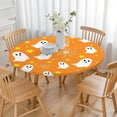 thumbnail image 3 of Elastic Halloween Round Table Cover - 52 Inch Stretch Tablecloth for Kitchen Dining Party, Fade Resistant Material, 3 of 6