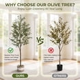 thumbnail image 6 of pansass Artificial Olive Tree, 6FT Fake Plants Indoor, Faux Tall Olive Tree with 936 Leaves & 52 Lifelike Fruits for Home Office Outdoor Room Decor, 6 of 11