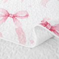 thumbnail image 5 of Homewish Girls Bowknot Twin Quilt Set,Pink Polka Dots Bow Twin Coverlet Set,2pcs, 5 of 7