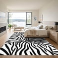thumbnail image 3 of ODIKA 4'x6' Machine Washable Non-Slip Area Rug, Modern Zebra with Layered Stripe and Contrasting Shapes High Traffic Rug with Pad, Black, 911406, 3 of 8