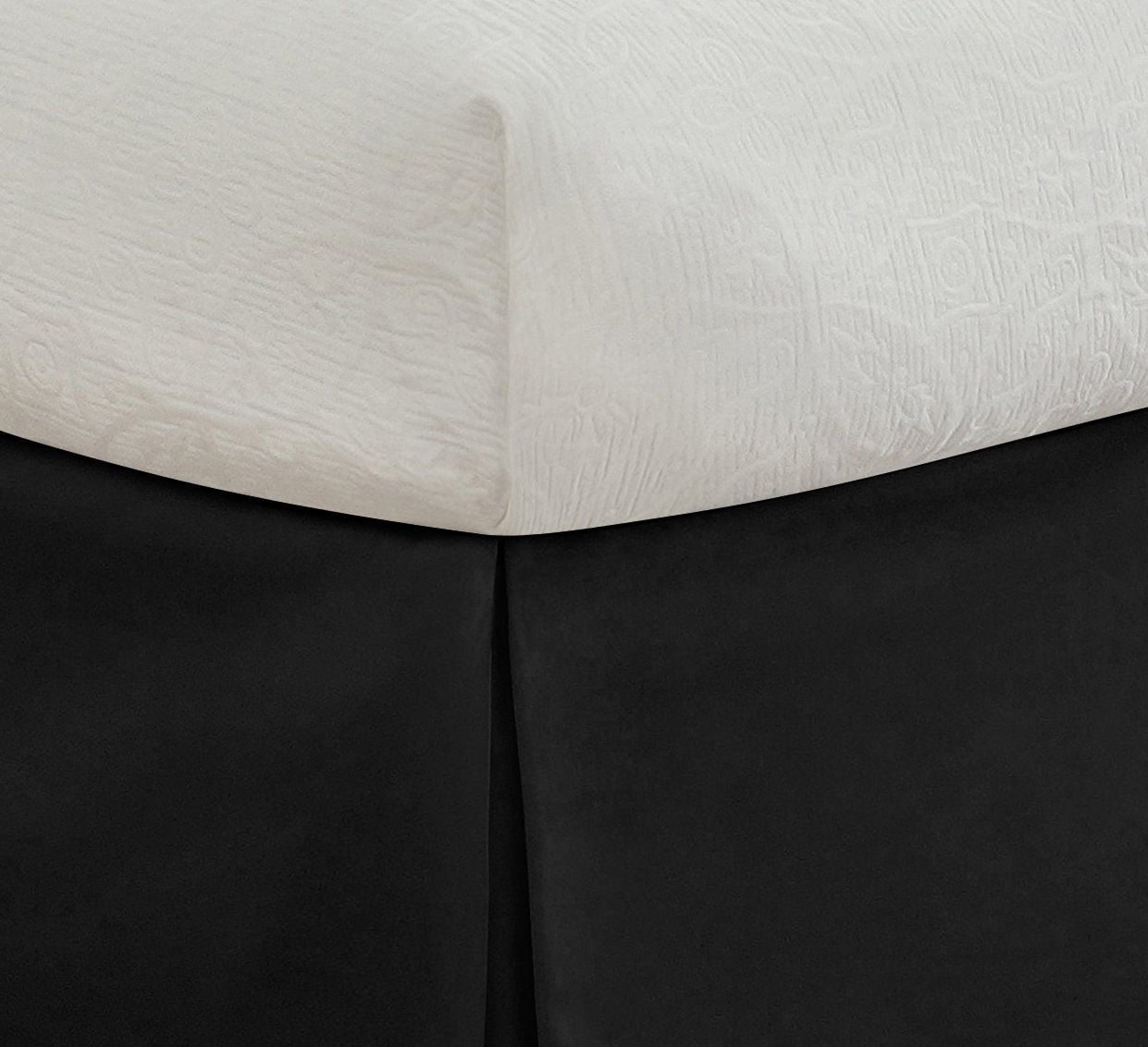 D.N.G. BEDDINGS 1 Piece Split Corner Tailored Bed Skirt, 26 Inch Deep Pocket, 800 Thread Cotton 100% Egyptian Cotton, California King Size (72" x 84") Inch, Solid Black