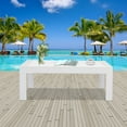 thumbnail image 2 of Superjoe Outside Patio Aluminum Coffee Table, Outdoor End Table with Aluminum Frame, Modern All-Weather Metal Rectangle Table Garden Furniture, White, 2 of 8