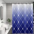 thumbnail image 2 of Blue Ombre Shower Curtain, Modern Geometric Pattern Modern Luxury Bathroom Curtain Bathtub Decor Waterproof Fabric Machine Washable with 12 Hooks, 2 of 6