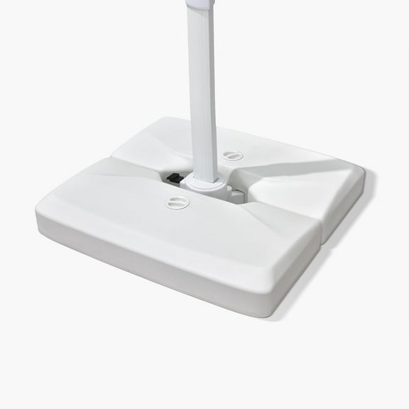 PURPLE LEAF 165 lbs Cantilever Umbrella Base, Heavy-Duty Outdoor Stand with 3D Design for Single Top Umbrellas - White