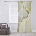thumbnail image 3 of Marble Yellow Semi Sheer Curtains Drapes for Living Room, Bedroom, French Doors Window 84 Inches Long, Modern Abstract Ink Painting Luxury Rod Pocket Chiffon Curtain Drapery Voile Draperies Panel, 3 of 6