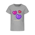 thumbnail image 4 of YUEHUA Girls Shirts Size 14 16 Summer Girls' Children Crew Neck Short Sleeved Heart Patterned Casual Loose Fitting Short Sleeved T Shirt Top, Size 6-7 Years, 4 of 4