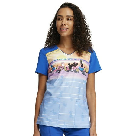 

Tooniforms Women Scrubs Top V-Neck Print TF645