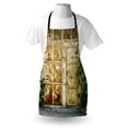 thumbnail image 3 of Industrial Apron Rustic Brick House Still Door with Moss and Dirt Urban Garage Outdoor Image, Unisex Kitchen Bib Apron with Adjustable Neck for Cooking Baking Gardening, Green Yellow, by Ambesonne, 3 of 3