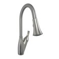 thumbnail image 1 of American Brass Faucet SL3000N-A Used For Kitchen; 8 Inch Metal Single Lever Kitchen Pulldown; Trumpet Style Head; Magnetic Spray Holder; Stainless Steel Flexible Supply Lines; Brushed Nickel, 1 of 4