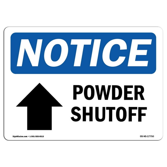 SignMission OS-NS-A-710-L-17750 7 x 10 in. OSHA Notice Sign - Power Shutoff Up Arrow
