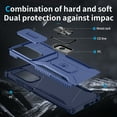 thumbnail image 2 of Allytech Rugged Case for Samsung Galaxy S24 Ultra, [Slide Camera Cover] [360° Rotating Kickstand] [Military Protection] Non-Slip Anti-Fall Anti-Scratch Shockproof Heavy Duty Case - Blue, 2 of 8
