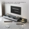 thumbnail image 3 of Extendable 118" Modern TV Stand with 3 Spacious Drawers, Adjustable Length Media Console for Living Room Light Gray/Dark Gray, 3 of 5