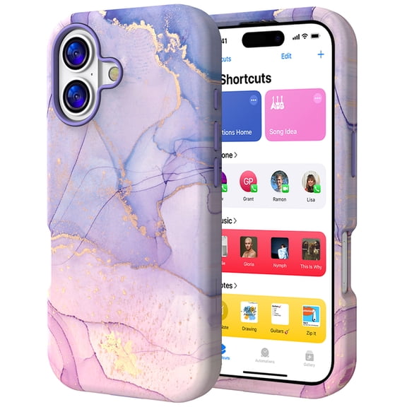 Compatible with iPhone 16 Marble Print Pattern Case, Hybrid Hard Shell   Silicone Protective Phone Cover - Resistant Protective Slim Fit Case Shockproof for iPhone 16, D