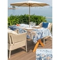 thumbnail image 5 of Outdoor Tablecloth with Umbrella Hole for Patio/Picnic/Party/Camping, Navy Blue Starfish Coastal Waterproof Table Cloth Rectangle Table Cover Washable, Nautical Summer Beach Coral (60"x 84"), 5 of 8