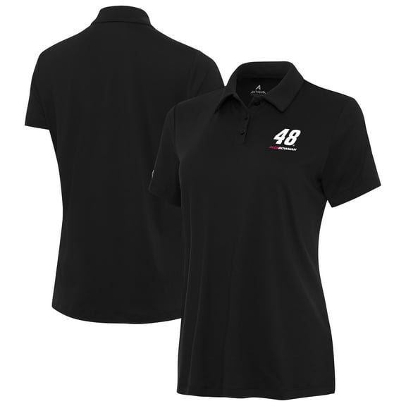 Women's-Antigua Black Alex Bowman Reprocess Polo