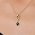 thumbnail image 3 of Gem Stone King 10K Yellow Gold Green Mystic Topaz Pendant Necklace for Women | 0.80 Cttw | Gemstone November Birthstone | Princess 5MM | With 18 inch Chain, 3 of 6