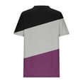 thumbnail image 3 of Annhoo Womens Plus Size Clothes Oversized Short Sleeve Color Block Tshirts Crew Neck Dressy Casual Blouse Summer Tops, 3 of 5