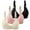 C165/PK2, variant on XIYON Bras For Women 3 Pack Women's Solid Color Cup Gathered Breathable Side Fold Adjustable Shoulder Strap Large Bra Comfortable