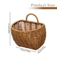 thumbnail image 3 of Wall Mounted Woven Basket, Imitation Rattan Storage Basket for Kitchen Onion, Garlic, Bathroom, No Punching Hanging Storage with Handle, 1 Basket, 3 of 7