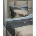 thumbnail image 2 of Ambesonne Beach Fitted & Top Sheet Set with Sham, Ocean Coastline Nature, Multicolor, 2 of 4