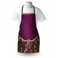 thumbnail image 3 of Eastern Apron Oriental and Abstract Swirly Floral Frame Artistic Vintage, Unisex Kitchen Bib Apron with Adjustable Neck for Cooking Baking Gardening, Antique Fuchsia Pale Yellow Plum, by Ambesonne, 3 of 3