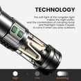 thumbnail image 6 of Tactical Flashlight High Lumens Rechargeable 5000mAh, 5000 Lumens LED Flashlight for Camping, Emergency, Hiking - Waterproof, 11 Modes, Zoomable, USB-C Charging, Digital Display, Durable Aluminum, 6 of 7