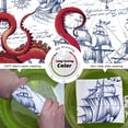 thumbnail image 6 of Red Nautical Octopus Shower Curtains for Bathroom Cool Ocean Kraken Saioat Pirate Theme Funny Octopus Bathroom Decor Polyester Fabric-72" x 72", 6 of 6
