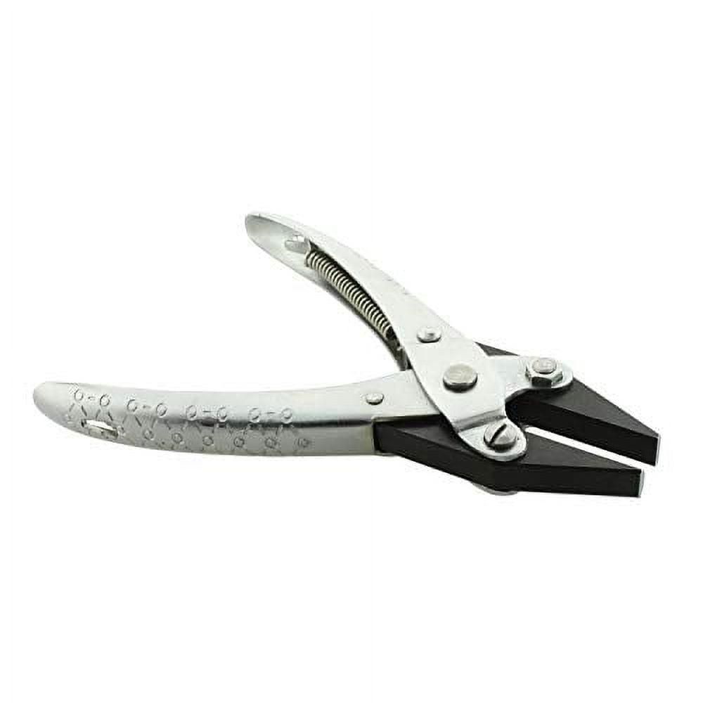 The Beadsmith Half Round/Flat Nose Parallel Pliers, 5.5 inches (140mm) Steel tool for jewelry making, with spring