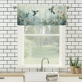 thumbnail image 3 of Hummingbird Kitchen Valance Curtain Rod Pocket Green Leaves Bird Botanical Plant Floral Window Treatment for Living Room Bedroom Bathroom 54 by 18 in, 1 Panel, 3 of 6