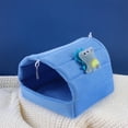 thumbnail image 3 of Cozy Cartoon-themed Winter Bed for Small Pets Semi-enclosed Hamster Nest with Hanging Hook and Soft, Vibrant Colors, 3 of 8
