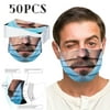 YZHM 50PCS Adult Disposable Face Masks Three-Layer Disposable Dust-Proof Protective Funny Print Mask