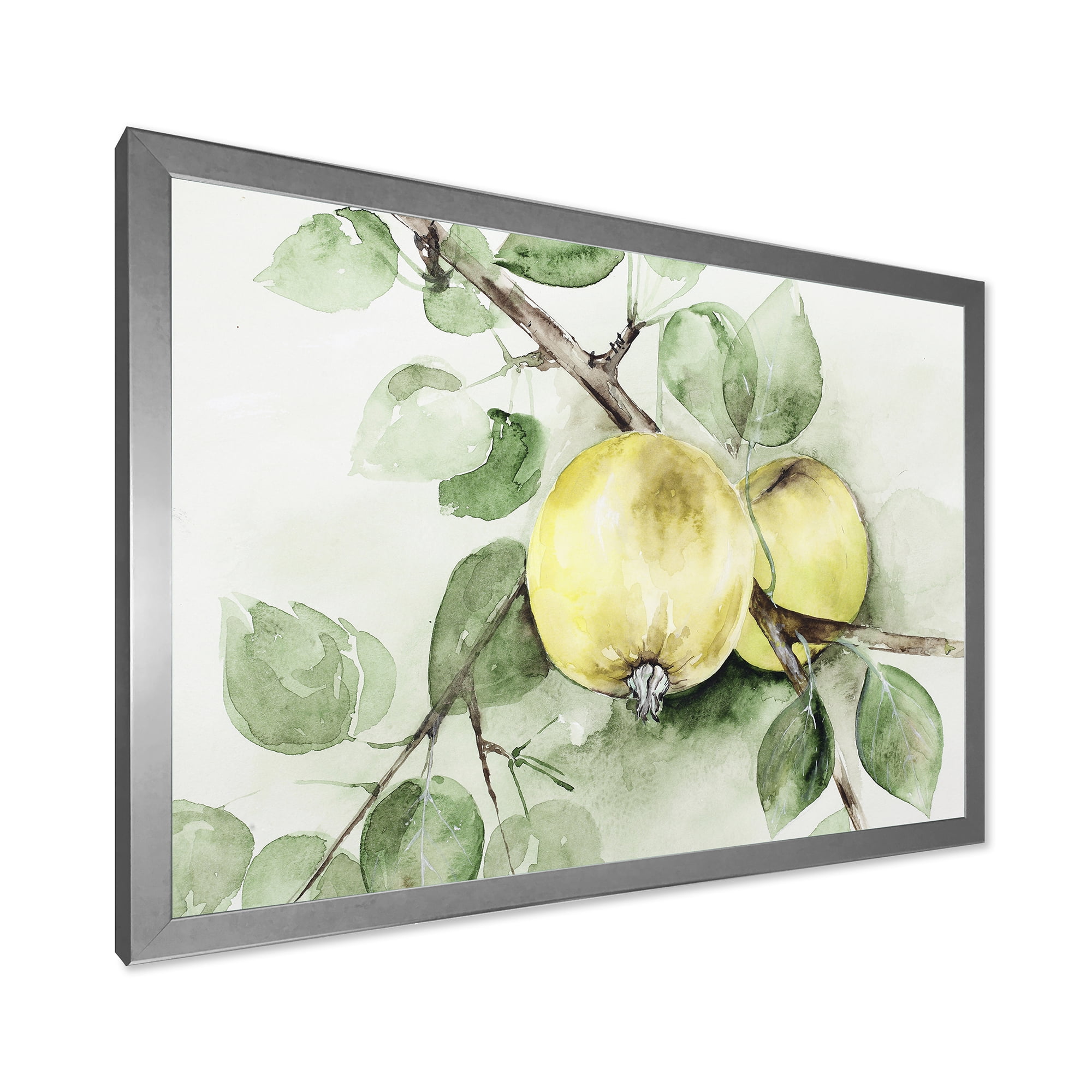 Designart 'Ancient Green Appels' Farmhouse Framed Art Print