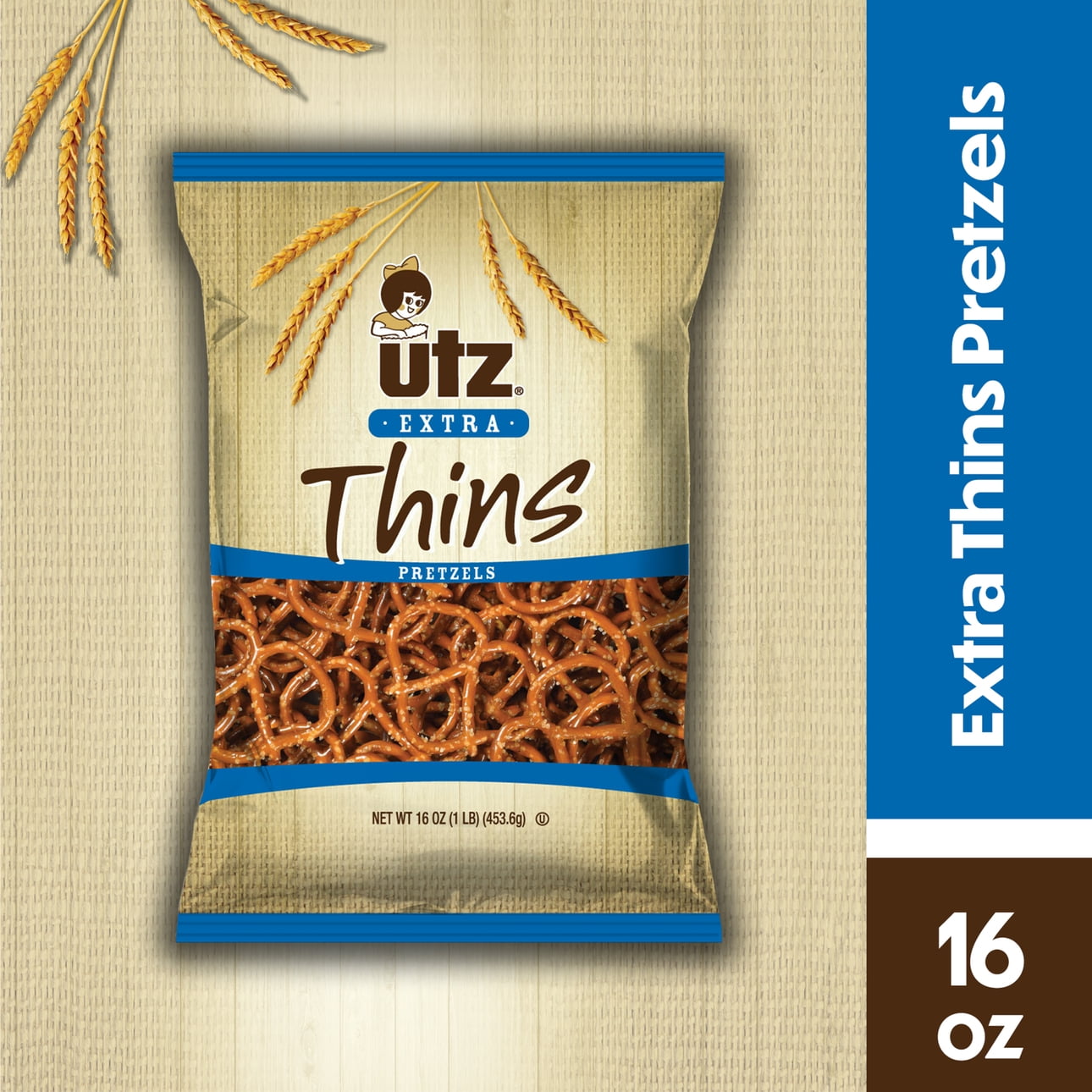 16 oz Utz Extra Thins Pretzels