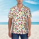 thumbnail image 2 of Balery Ice Cream Popsicles Camisas hawaianas de manga corta para hombre, camisas playeras de corte holgado, camisas de vacaciones con botones,Large, 2 of 7