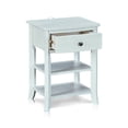 thumbnail image 2 of MUSEHOMEINC Rustic Wood 3-Tier Nightstand with Storage Shelf and Drawer, White Washed Finish, 2 of 7